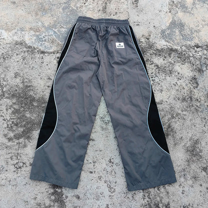 Printed logo Fashion Streetwear Woven Track Pants Custom Elastic Waist Color Block Design Wide Leg Men Baggy Tarck Pants