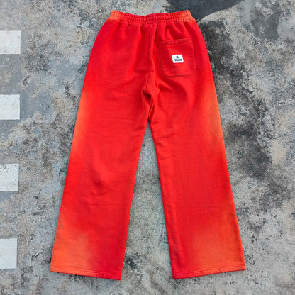 Embroidery Logo Rhinestone Sweat Pants Men Custom Vintage Monkey Washed Heavyweight French Terry Sunfaded Sweatpants