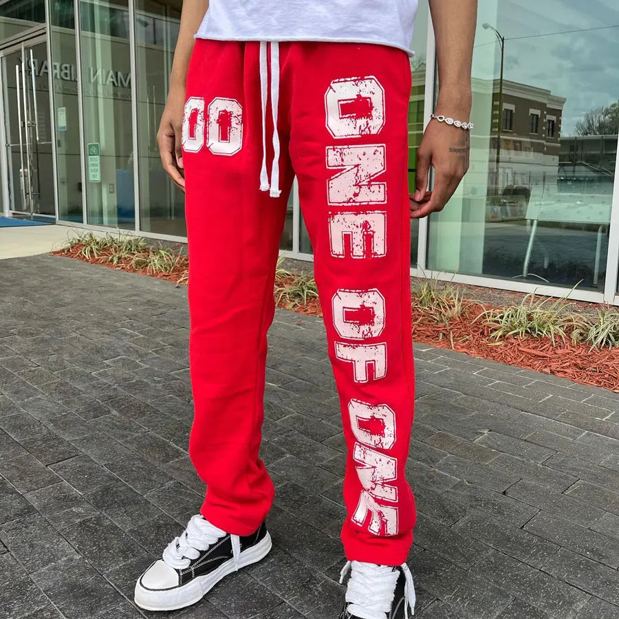 Huilin Oem Manufacturer Custom Logo Printing Jogger Pants Men Elastic Waist Thick Cotton Sweatpants