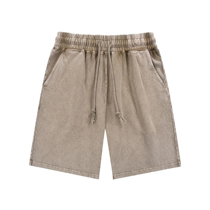 Essential Fashion Supplier Low MOQ Vintage Acid Wash Blank Custom Logo Mens Loose Fit Washed Shorts
