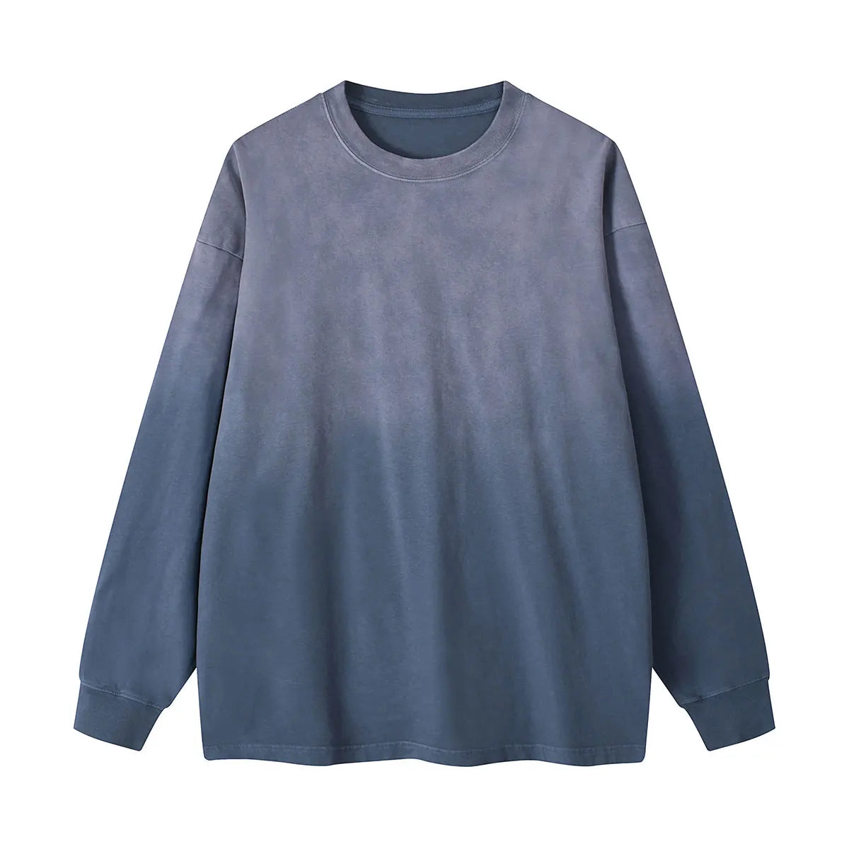 Trending Streetwear Supplier Low MOQ Acid Wash Oversized Blank Custom Print Unisex Long Sleeve T Shirt