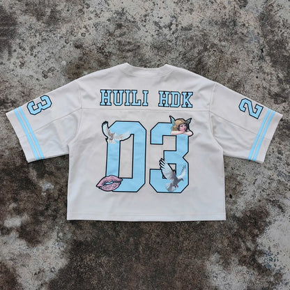 Custom Dtg Printed T-shirts Short Sleeve Heavyweight Cotton Men v Neck Embroidery logo Boxy Cropped T Shirt