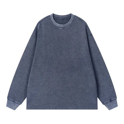 Heavyweight Cotton Supplier Low MOQ Vintage Garment Dye Blank Custom Logo Casual Gradient Crewneck Sweatshirt