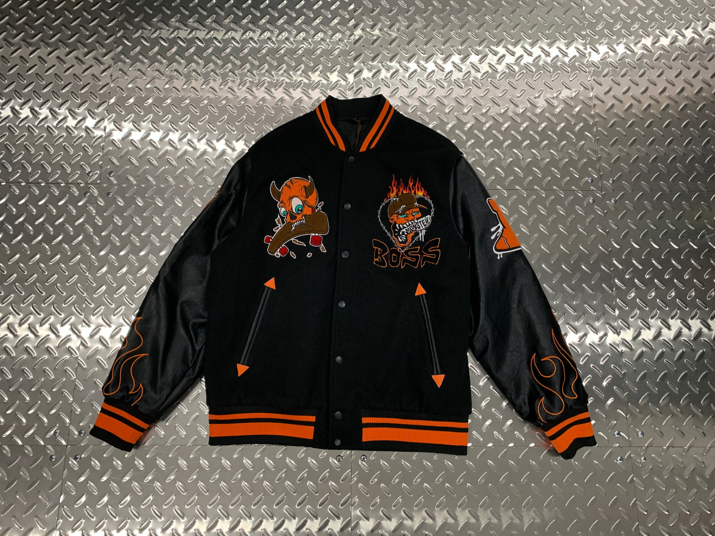 FACTORY high quality streetwear custom embroidered leather letterman jacket men