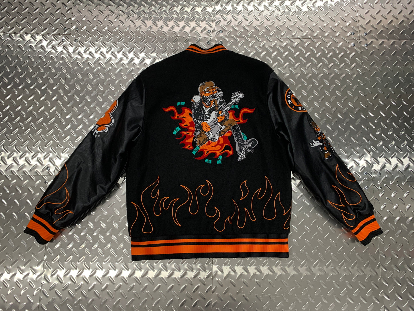 FACTORY high quality streetwear custom embroidered leather letterman jacket men