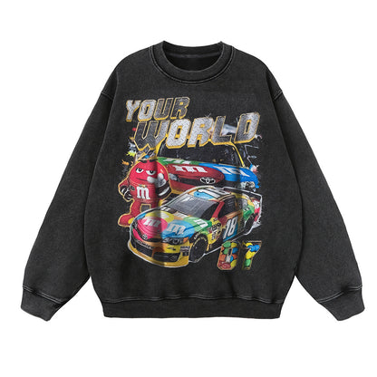 Clothing supplier wholesale acid wash normal American men's size sweatshirt.