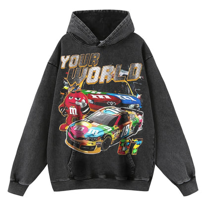 Clothing supplier wholesale acid wash regular American men's size hoodie.