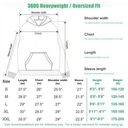 Men’s Oversized Black Hoodie 360G Fleece Vintage Wash Distressed Y2K Streetwear Gradient Pullover Hooded Sweatshirt