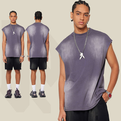 European and American oversized sports fitness sleeveless vest T-shirt vest for men