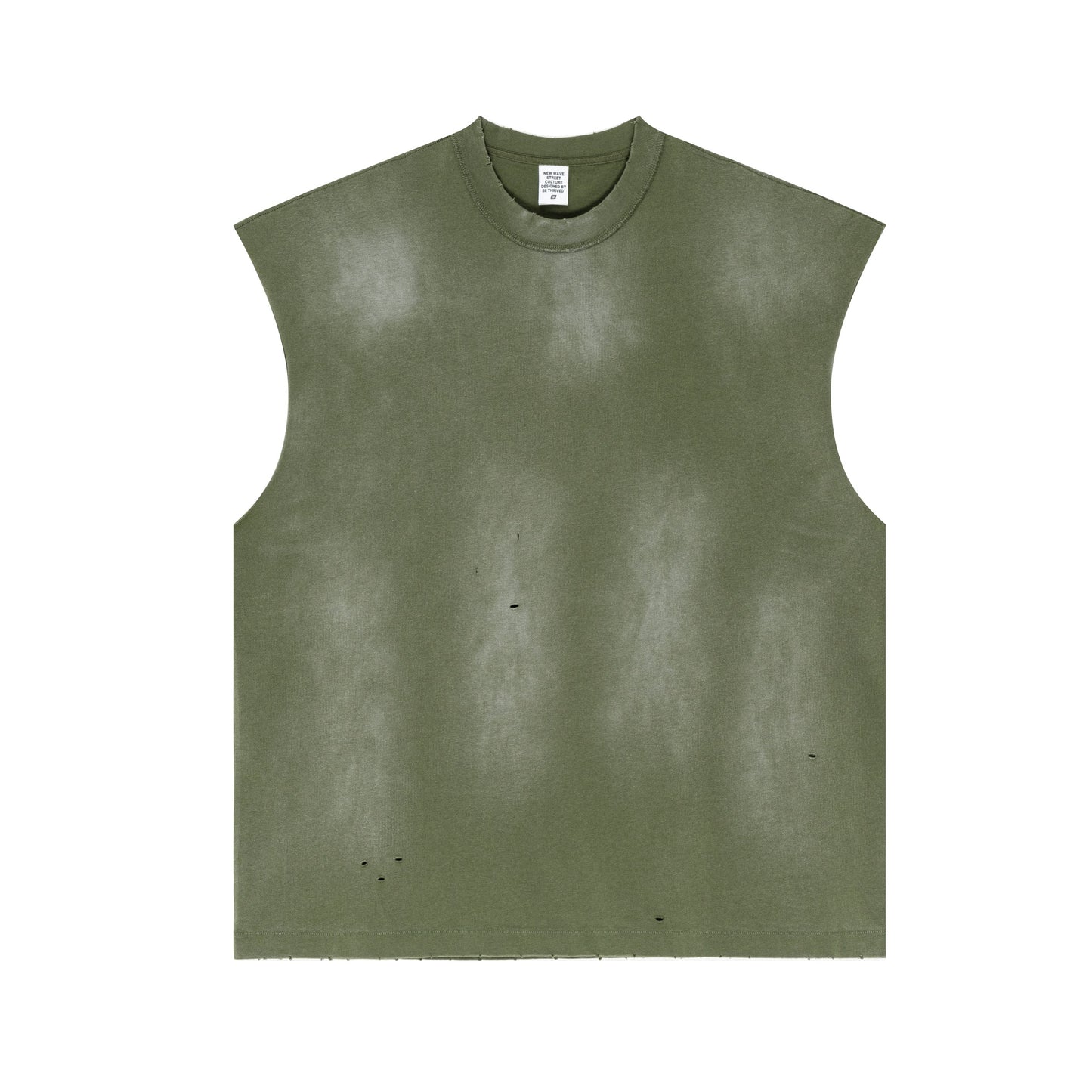 Heavyweight color acid wash sports sleeveless oversized vest men