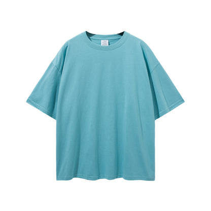 Solid color pure cotton men's short-sleeved blank shirt oversized short-sleeved T-shirt