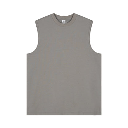 230G cool fabric solid color sports vest oversized fitness vest T-shirt