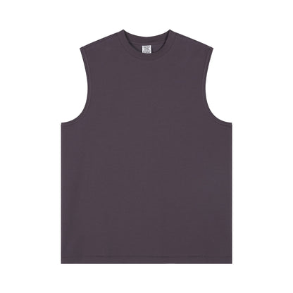 230G cool fabric solid color sports vest oversized fitness vest T-shirt