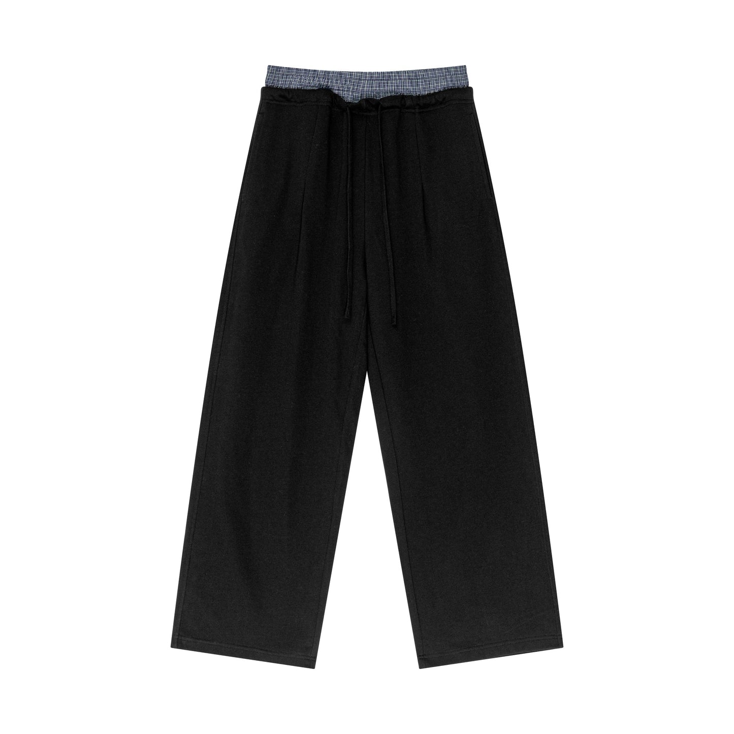 Spliced double waist wide-leg pants sports straight-leg sweatpants men