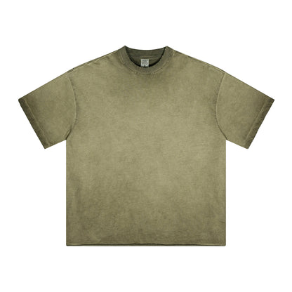 Heavyweight 250G Crew Neck Short sleeve Solid Color 100% Cotton T-shirt