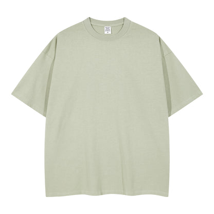 Solid color pure cotton men's short-sleeved blank shirt oversized T-shirt