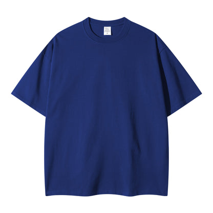 Solid color pure cotton men's short-sleeved blank shirt oversized T-shirt