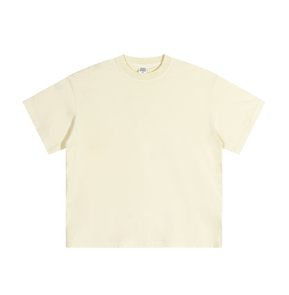 Solid color pure cotton men's short-sleeved blank shirt oversized short-sleeved T-shirt