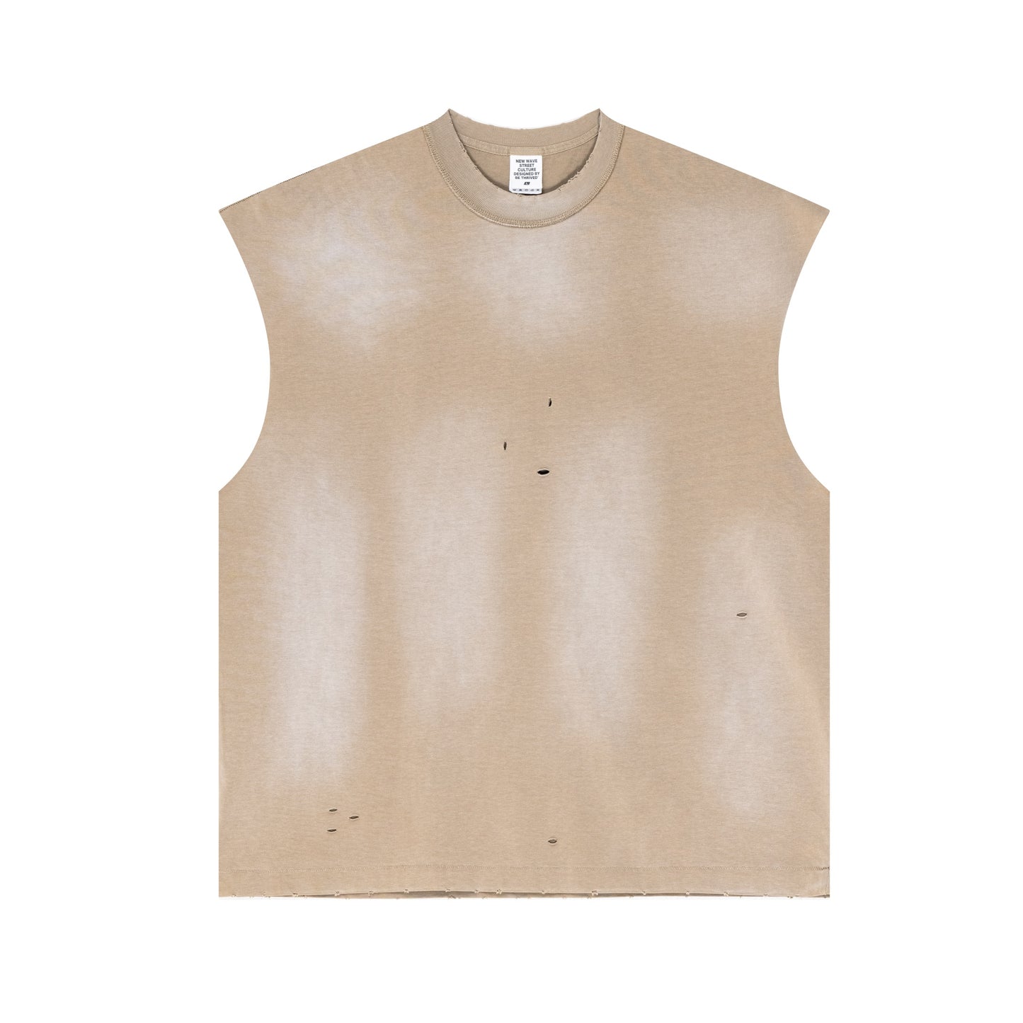 Heavyweight color acid wash sports sleeveless oversized vest men