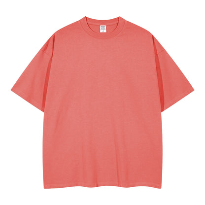 Solid color pure cotton men's short-sleeved blank shirt oversized T-shirt