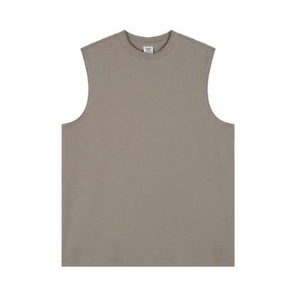 230G cool fabric solid color sports vest oversized fitness vest T-shirt