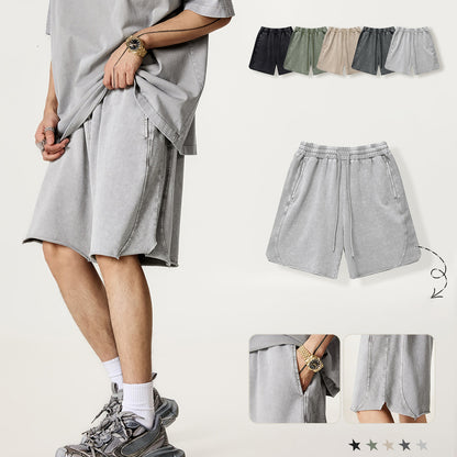 Ins high street batik washing old men's oversized shorts