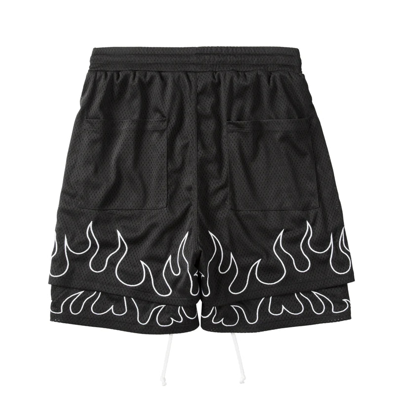 HUILI FACTORY nylon 2 layer shorts custom print boxing athletic running mesh shorts