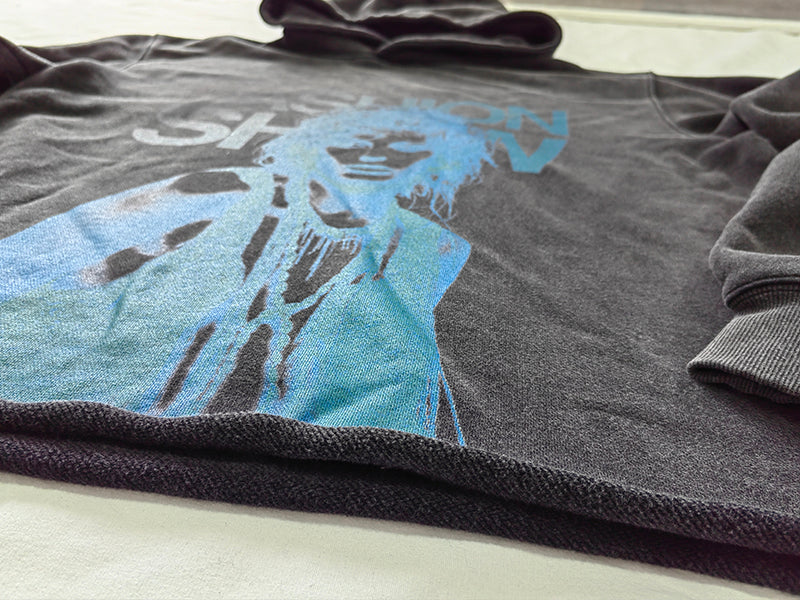 Men's vintage acid washed crop hoodie custom DTG printing